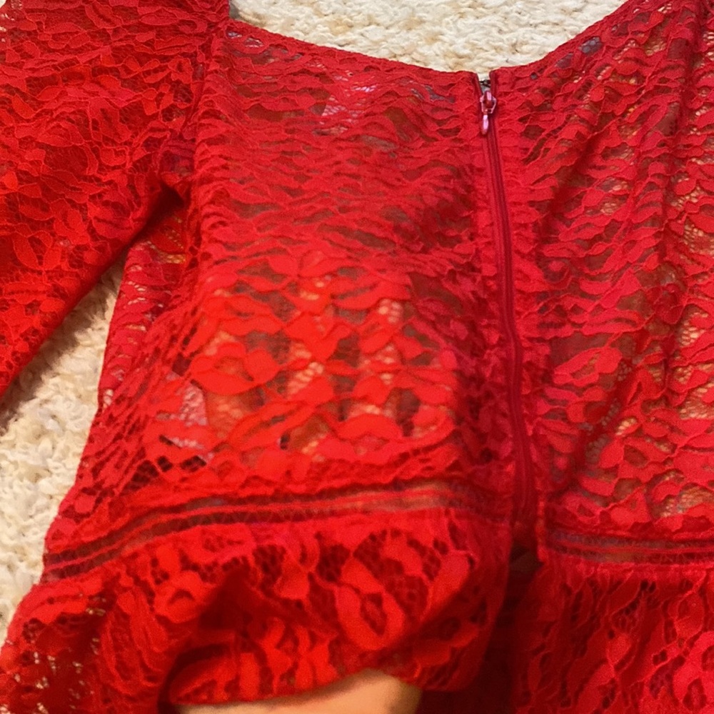 Red lace top - Picture 11 of 12